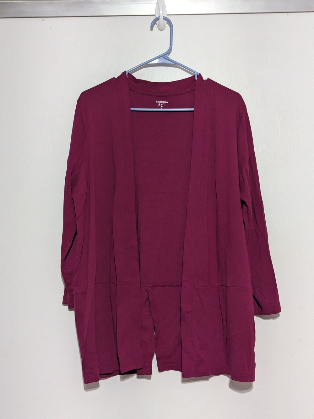 Kim Rogers Open-Front Cardigan in Plum